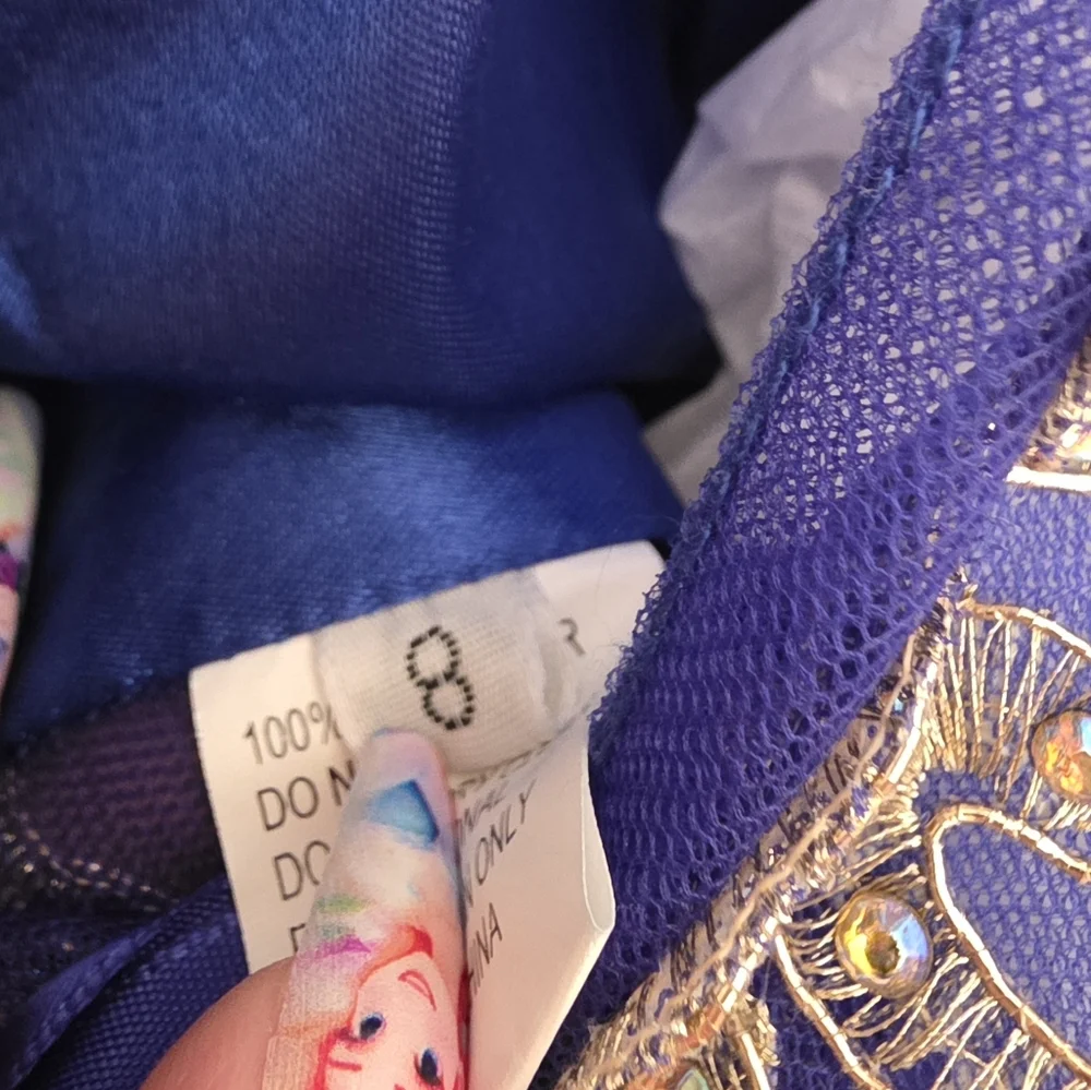 Elegant Blue and Gold Kids Dress - Picture 11 of 11